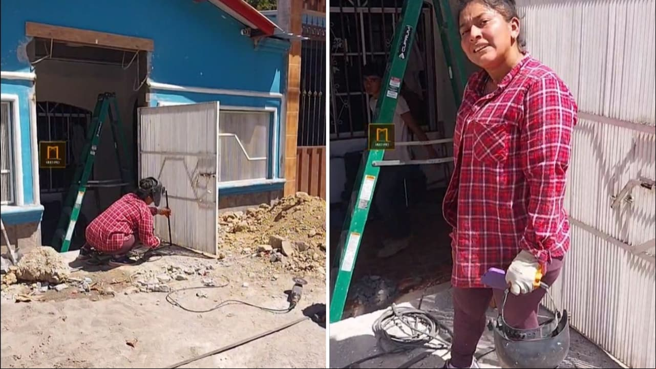 Madre latina trabaja como albañil para sacar a su hija adelante e inspiradora historia se viraliza