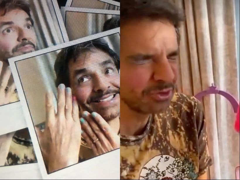 Eugenio Derbez sorprende al dejarse maquillar por Aitana.