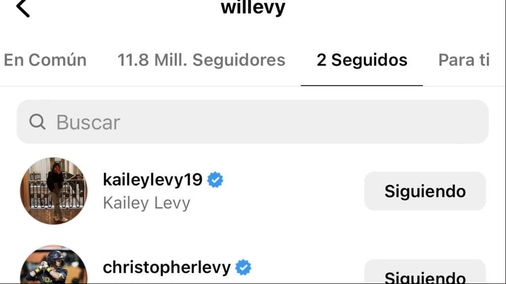 En Instagram, William Levy solo sigue dos cuentas: las de sus hijos Christopher y Kailey. Crédito: William Levy/Instagram