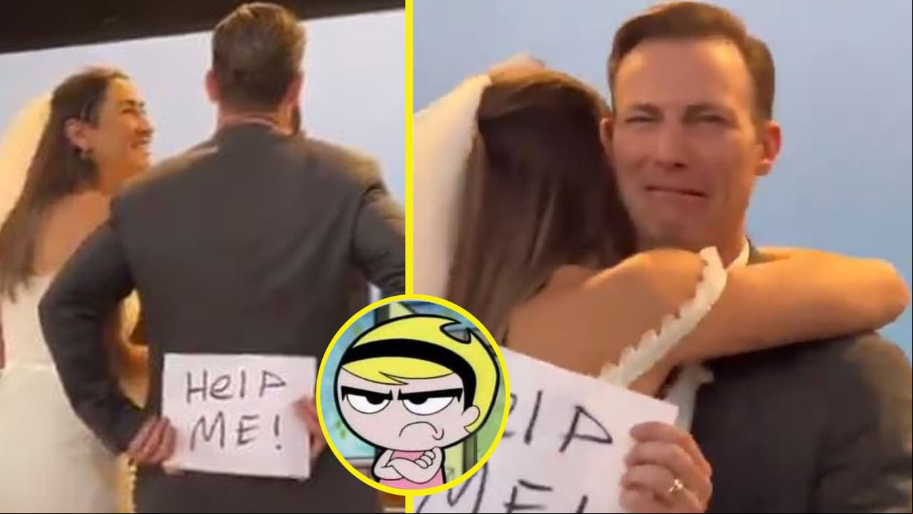 Novio bromea y pide "auxilio" durante su boda: redes lo tunden por ir demasiado lejos