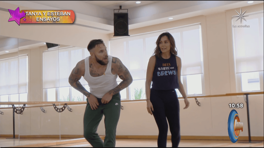Tanya Vázquez y Esteban Martínez en los ensayos de 'Las Estrellas bailan en Hoy'