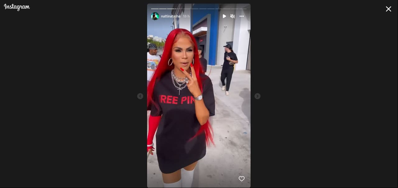 La cantante cautivó con una larga cabellera roja.