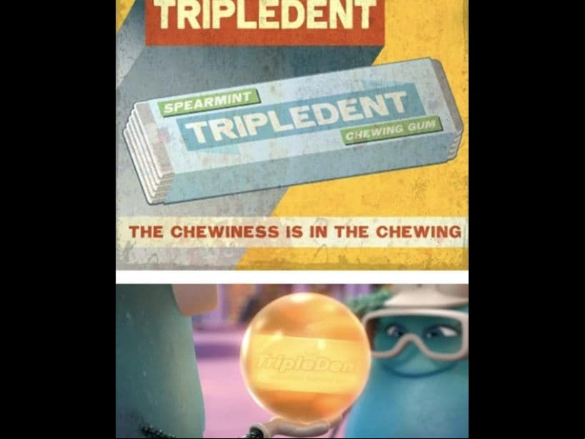 La publicidad de los chicles que originalmente salieron en Intensamente (2015) está en Toy Story 4.