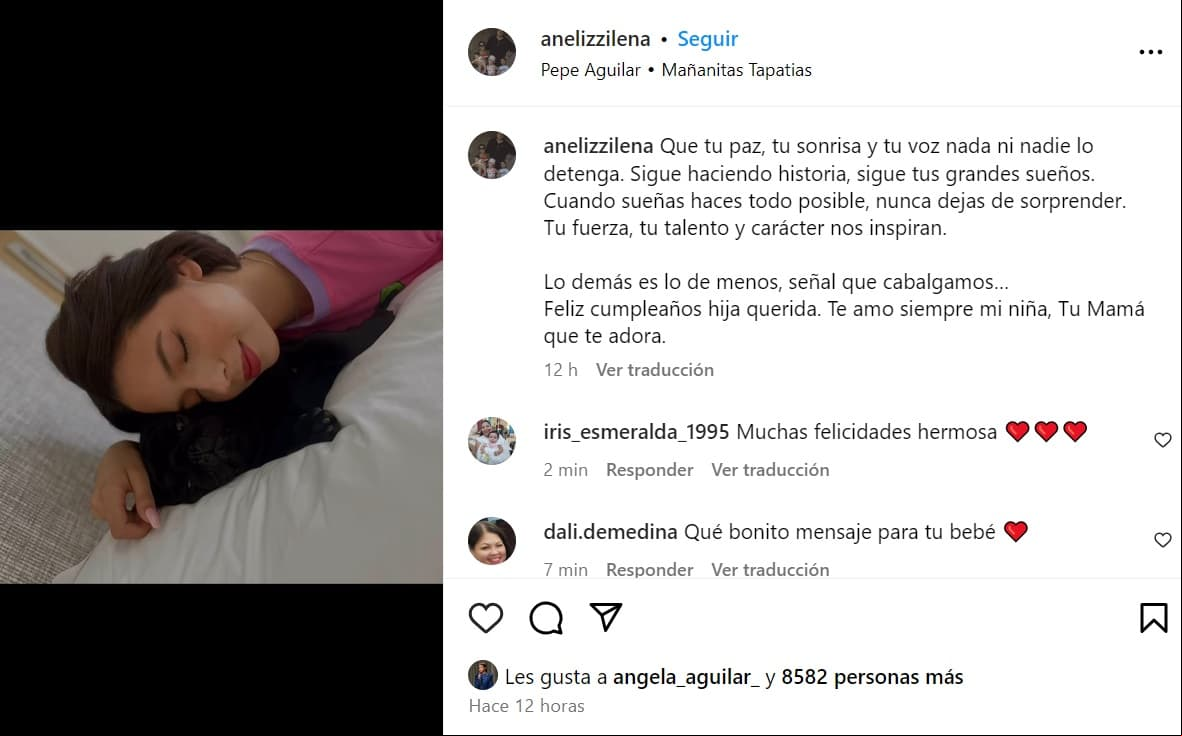 Ángela Aguilar recibe emotivo mensaje de su mamá: ¿qué dijo?
